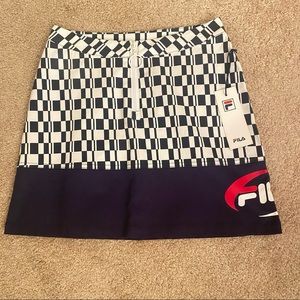 New FIILA Angelica navy and white mini skirt